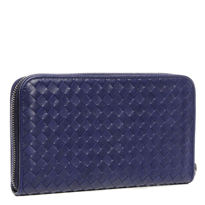 Bottega Veneta Nappa Intrecciato Zip Around Wallet Atlantic 3 of 9