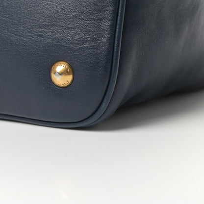 Prada Soft Calfskin Shopping Tote Navy 11 of 14