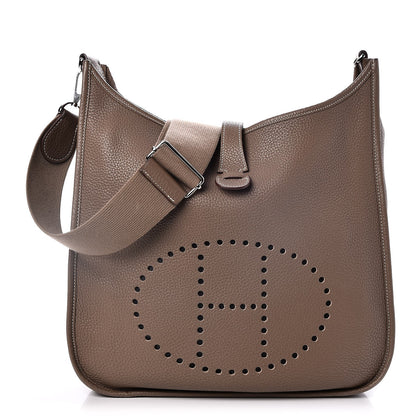 Hermes Taurillon Clemence Evelyne III GM Etoupe 1 of 7