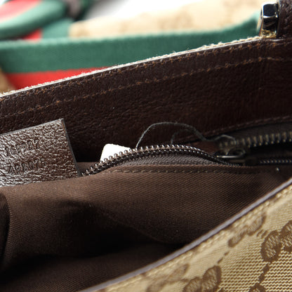 Gucci Monogram Web Medium Double Pocket Messenger Bag Dark Brown 9 of 10