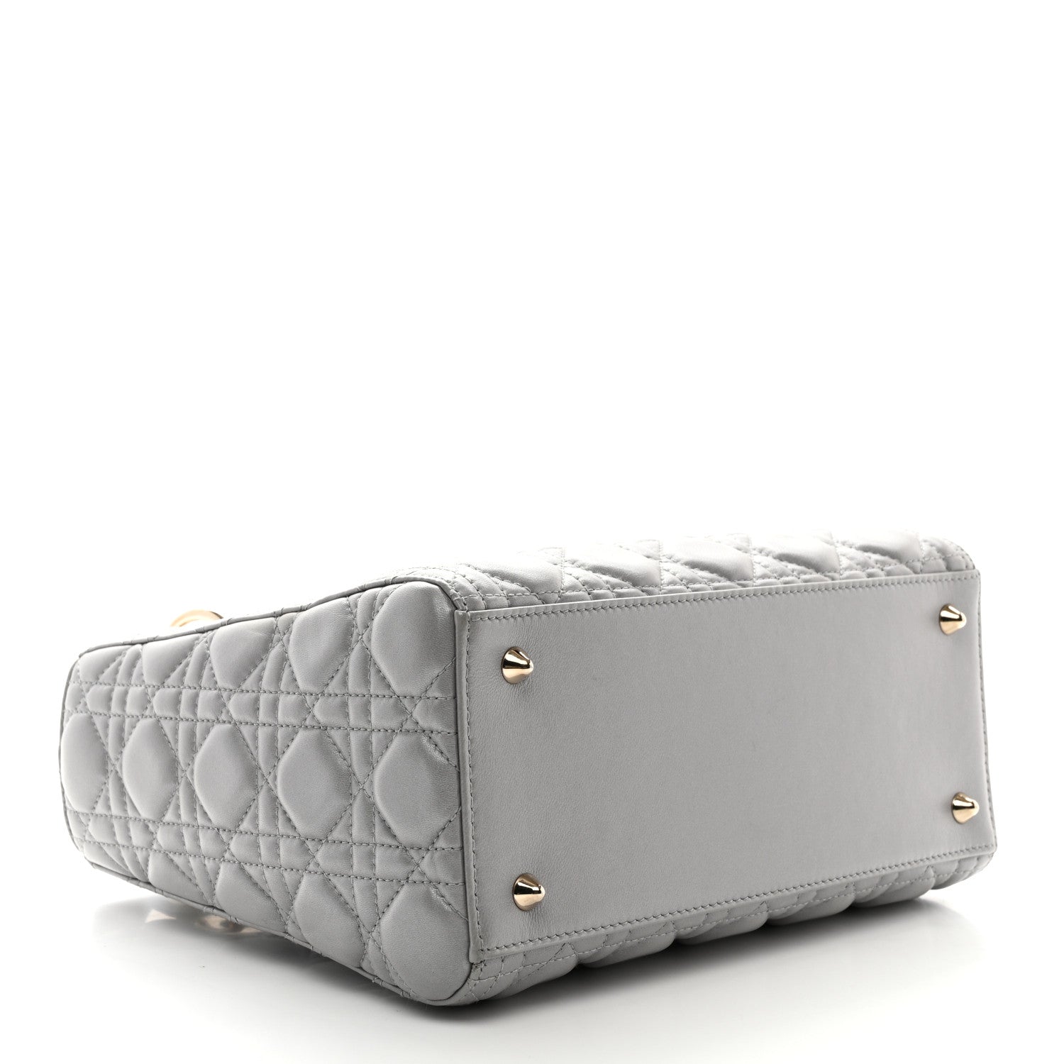Christian Dior Pearly Lambskin Cannage Medium Lady Dior Grey 4 of 10