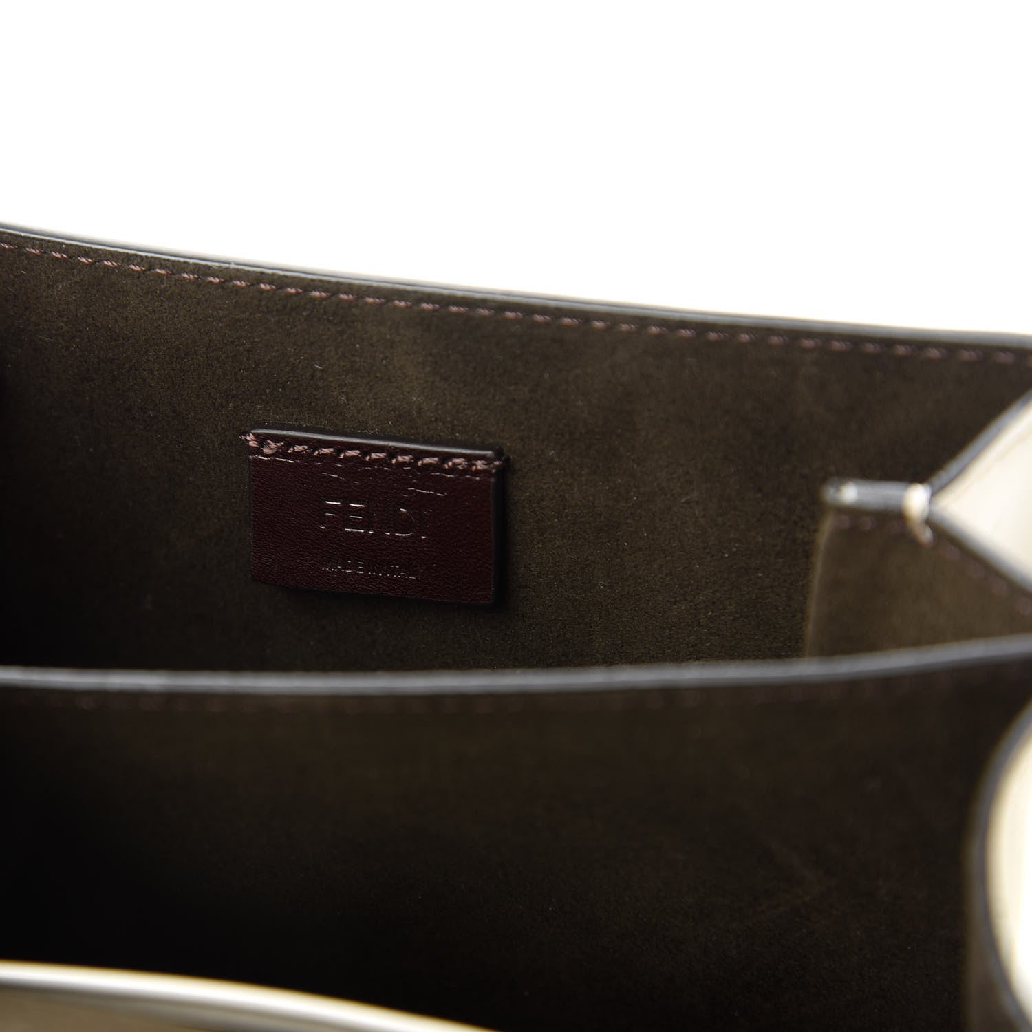 Fendi Vitello Vernice Mou Karligraphy Crossbody Bag Latte 8 of 10