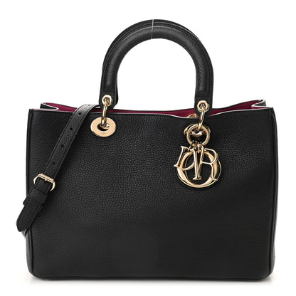 Christian Dior Bullcalf Small Diorissimo Tote Black Rose Indien 1 of 12