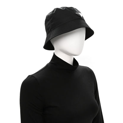 Prada Re-Nylon Metal Triangle Logo Womens Bucket Hat L Black 2 of 9