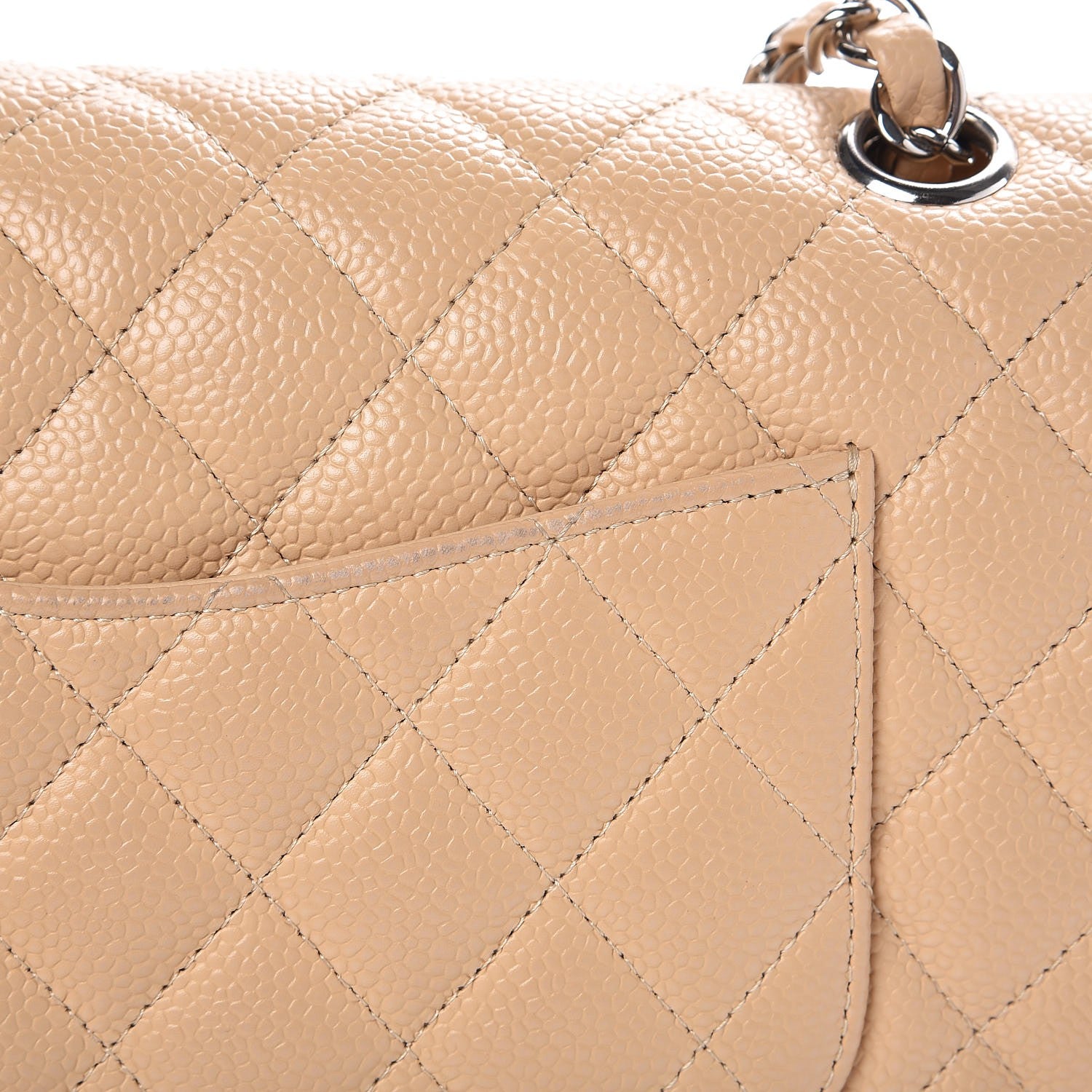 Chanel Caviar Quilted Medium Double Flap Beige Clair 8 of 8