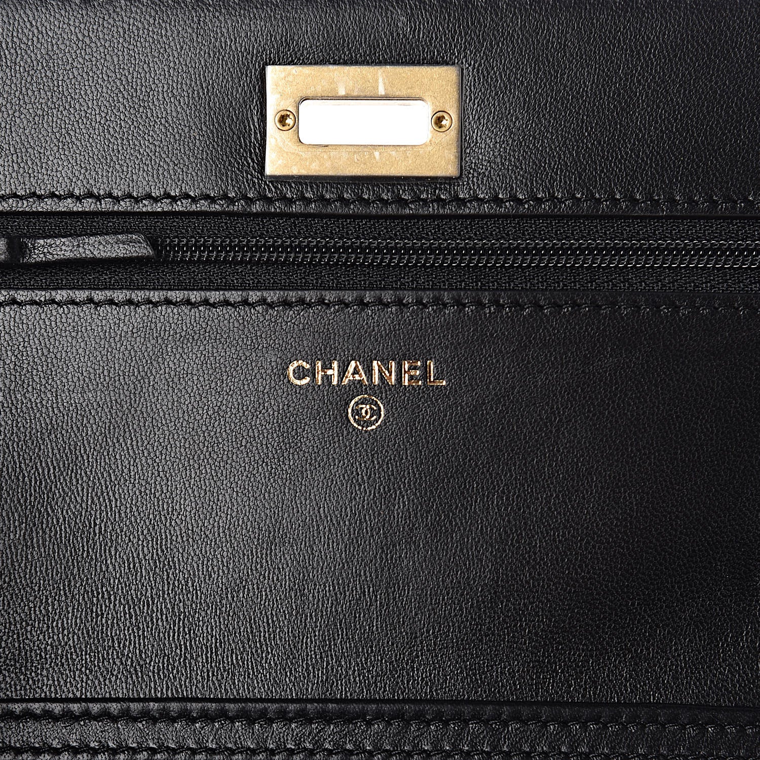 Chanel Lizard Reissue Wallet on Chain WOC Black 6 of 12