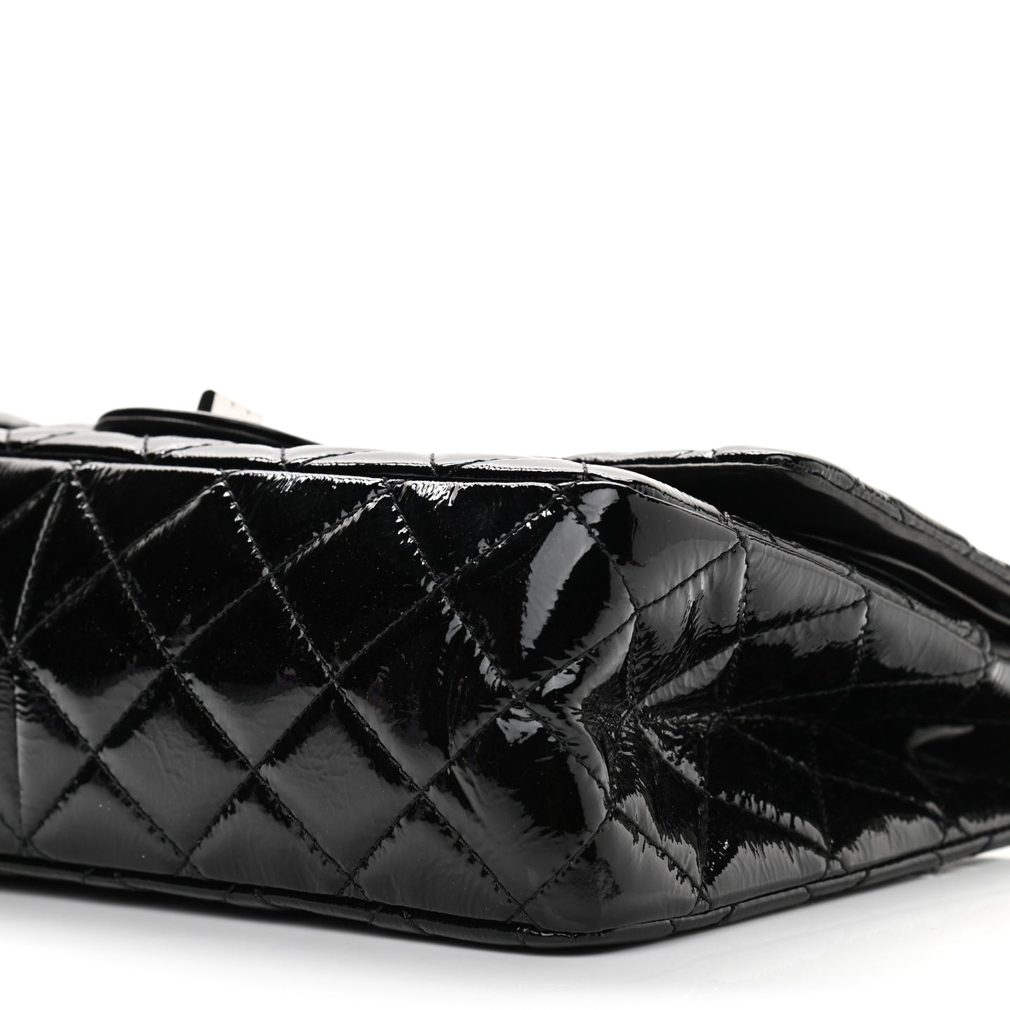 Distressed Patent Quilted 2.55 Reissue 227 Flap Black