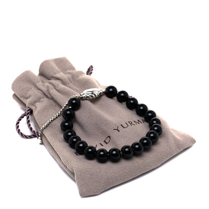 David Yurman Sterling Silver Black Onyx 8mm Spiritual Beads Adjustable Bracelet 5 of 5