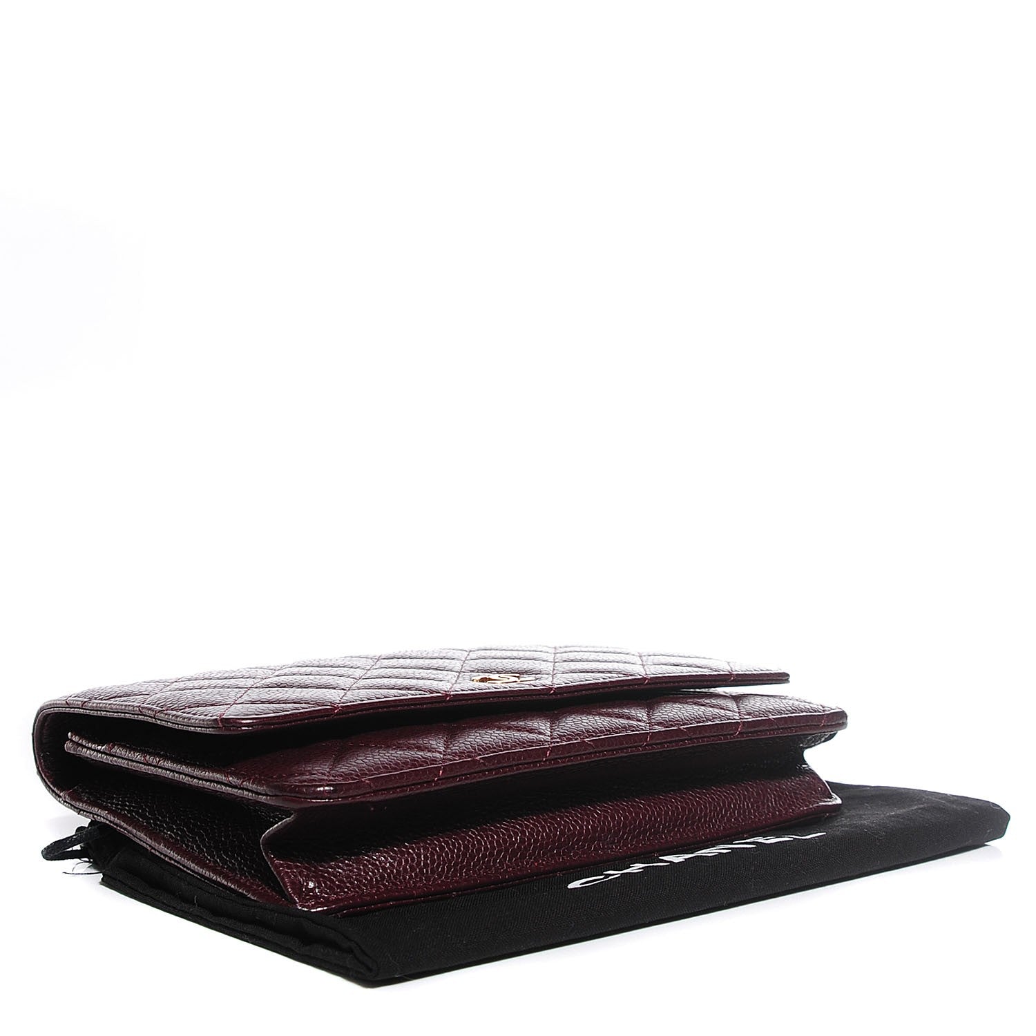Chanel Caviar Quilted Wallet on Chain WOC Bordeaux 4 of 8