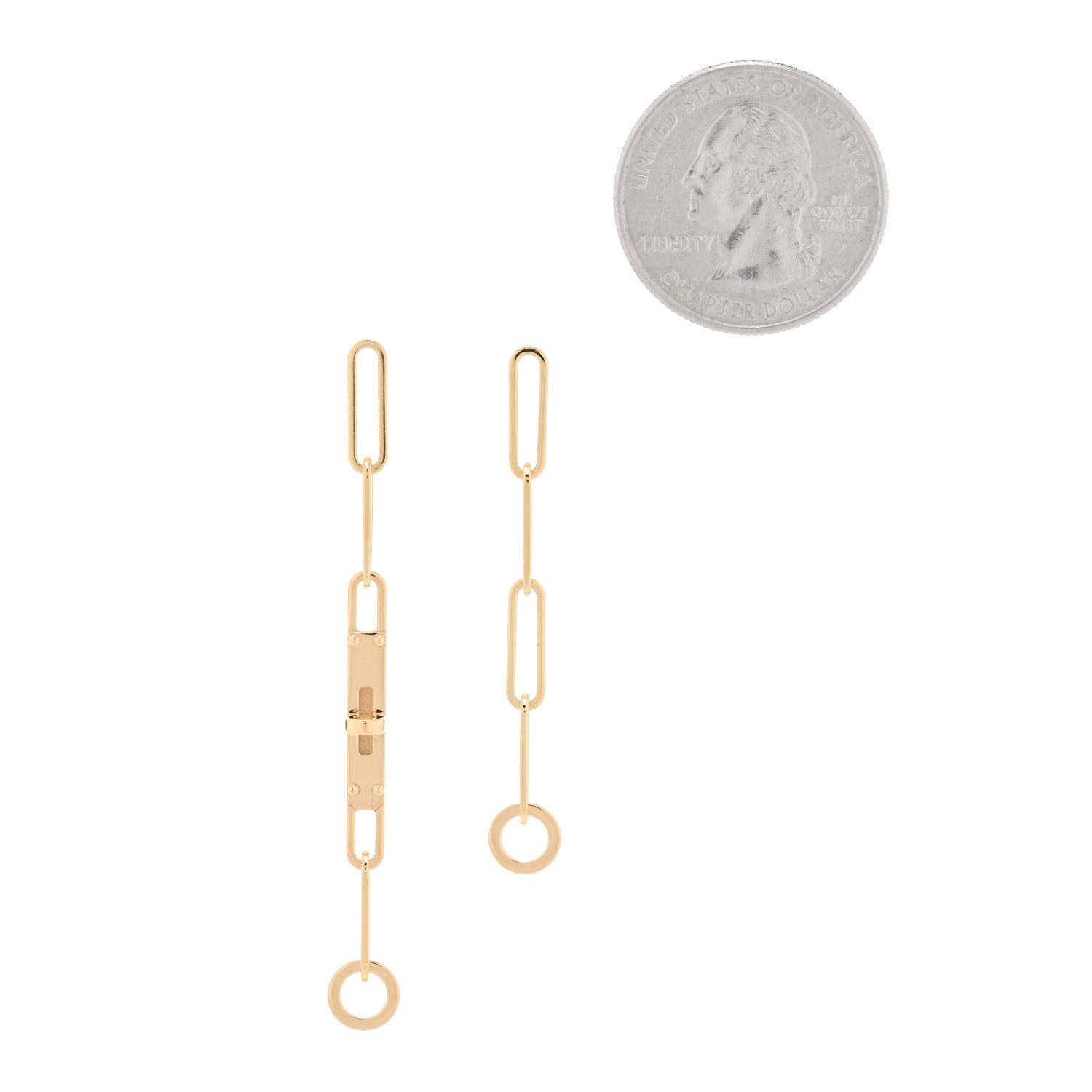 Hermes 18K Yellow Gold TPM Kelly Chaine Earrings 2 of 4