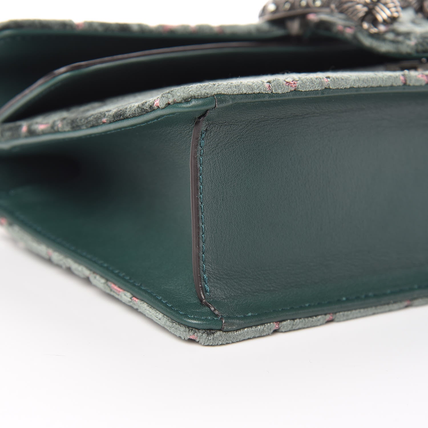 Gucci Velvet Moon Calfskin Crystal GG Monogram Small Dionysus Shoulder Bag Avio Dusty Pink Black Diamond 11 of 13