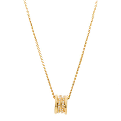Bulgari 18K Yellow Gold Diamond B.Zero1 Pave Pendant Necklace 1 of 8