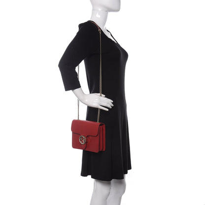 Gucci Dollar Calfskin Small Interlocking G Shoulder Bag Red 2 of 10