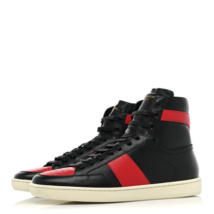 Saint Laurent Calfskin Court Classic SL/10H High Top Sneakers 40 Black Red 3 of 10
