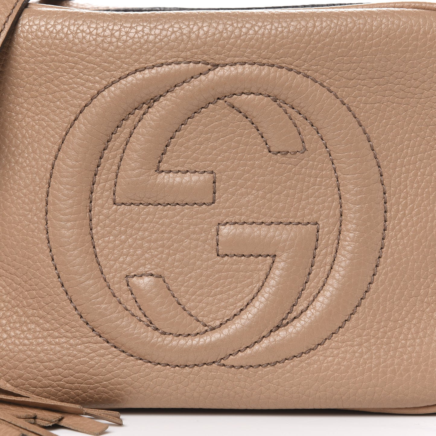 Pebbled Calfskin Small Soho Disco Bag Rose Beige
