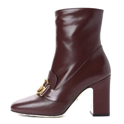 Gucci Malaga Kid GG Victoire 95mm Ankle Boots 38.5 Vintage Bordeaux 1 of 10