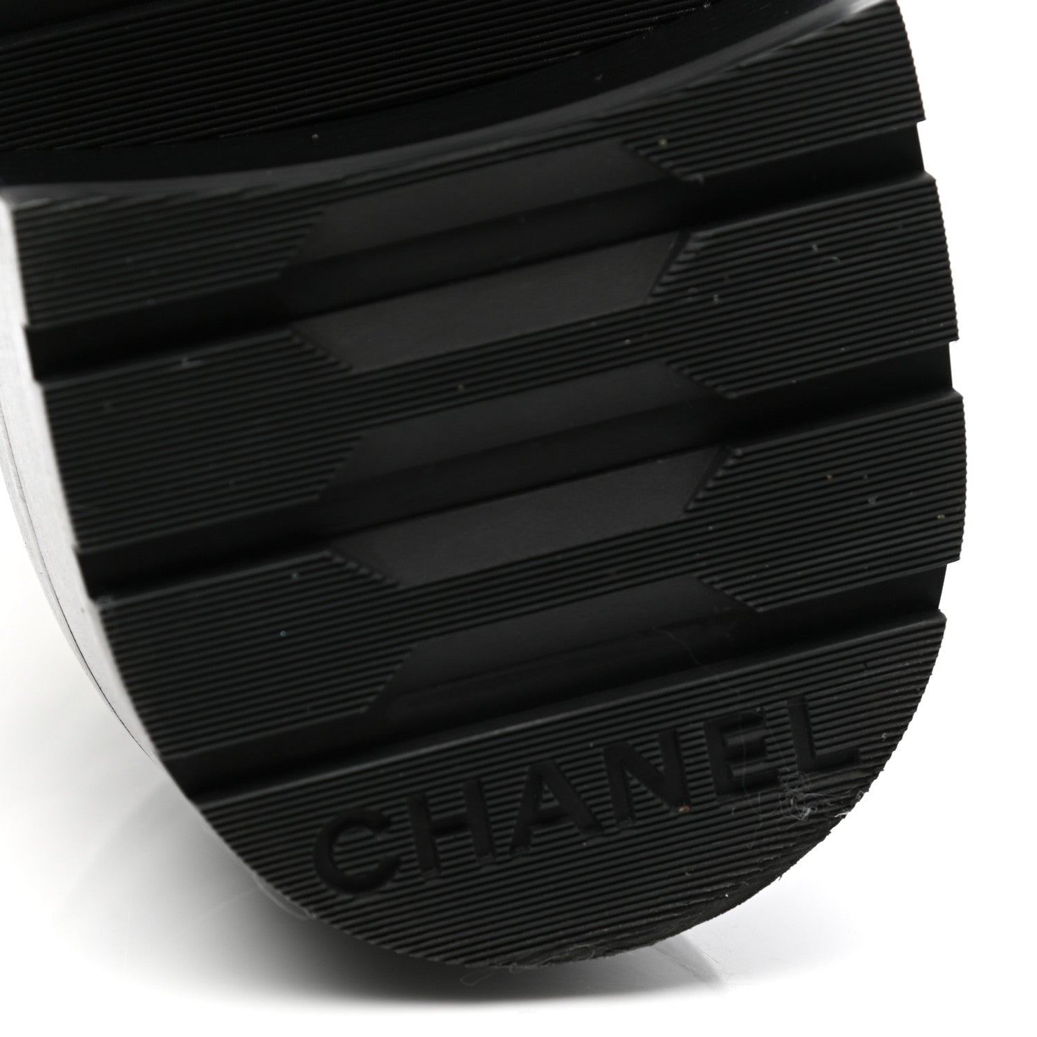 Chanel Shiny Goatskin Calfskin Quilted Lace Up Combat Boots 40.5 Black White 6 of 9