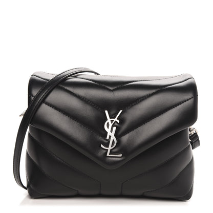 Saint Laurent Calfskin Y Quilted Monogram Toy Loulou Crossbody Bag Black 1 of 10