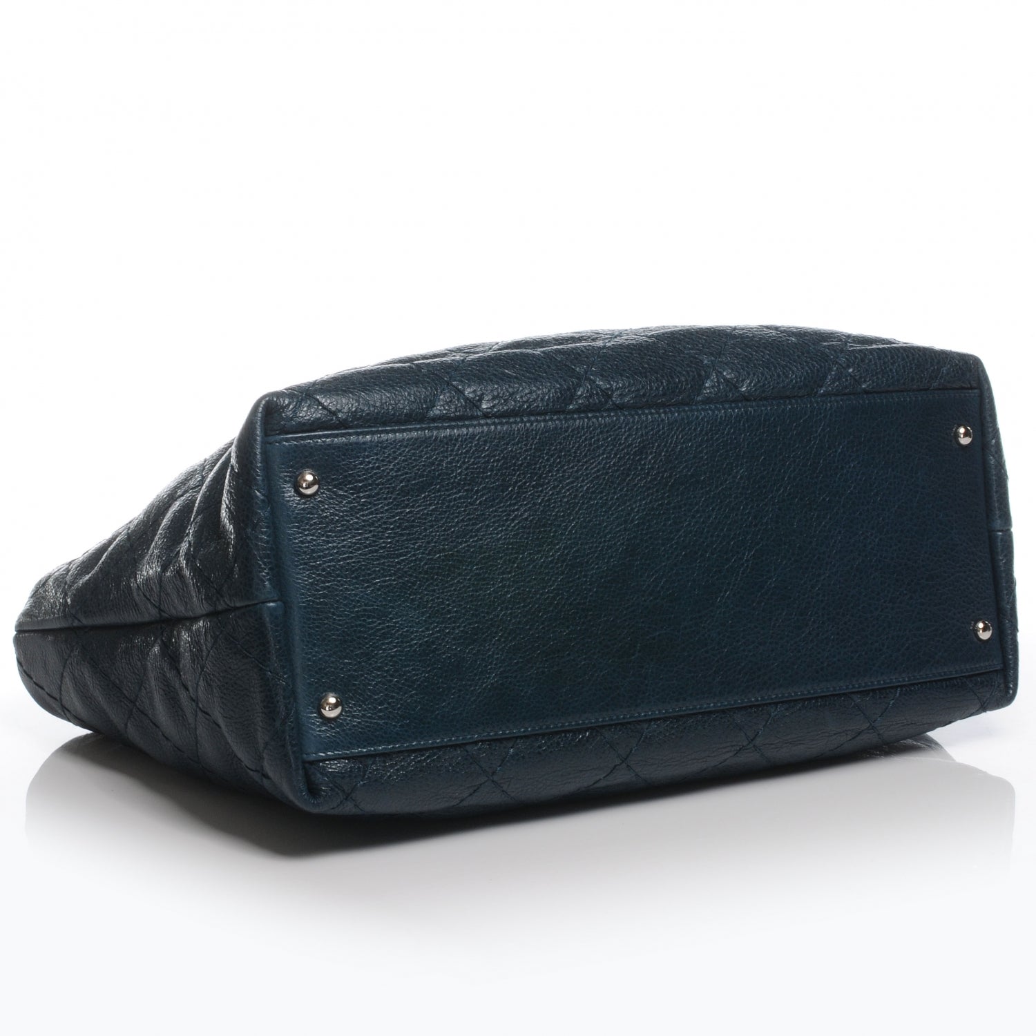 Chanel Glazed Calfskin Large On The Road Tote Dark Blue 4 of 7