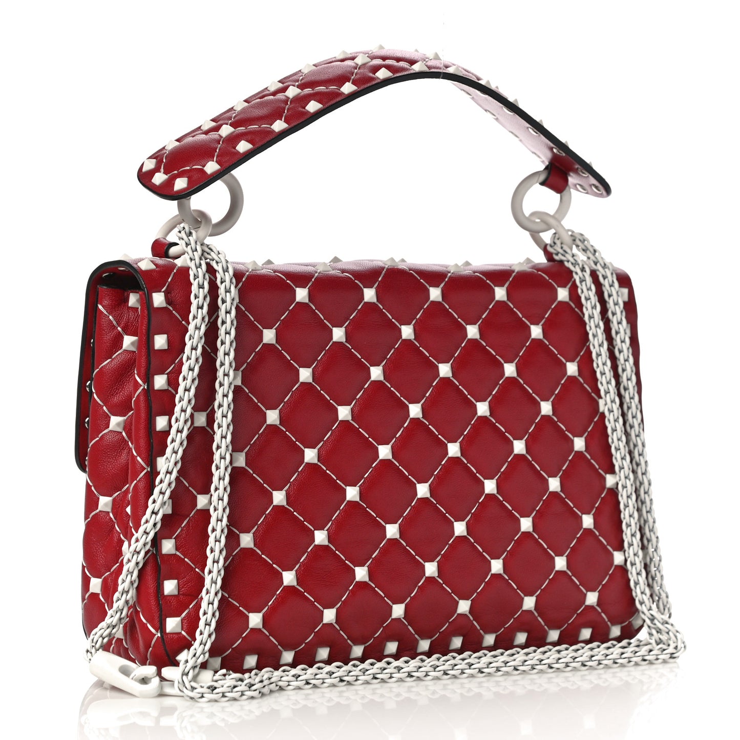 Lambskin Medium Free Rockstud Spike Shoulder Bag Rosso Valentino