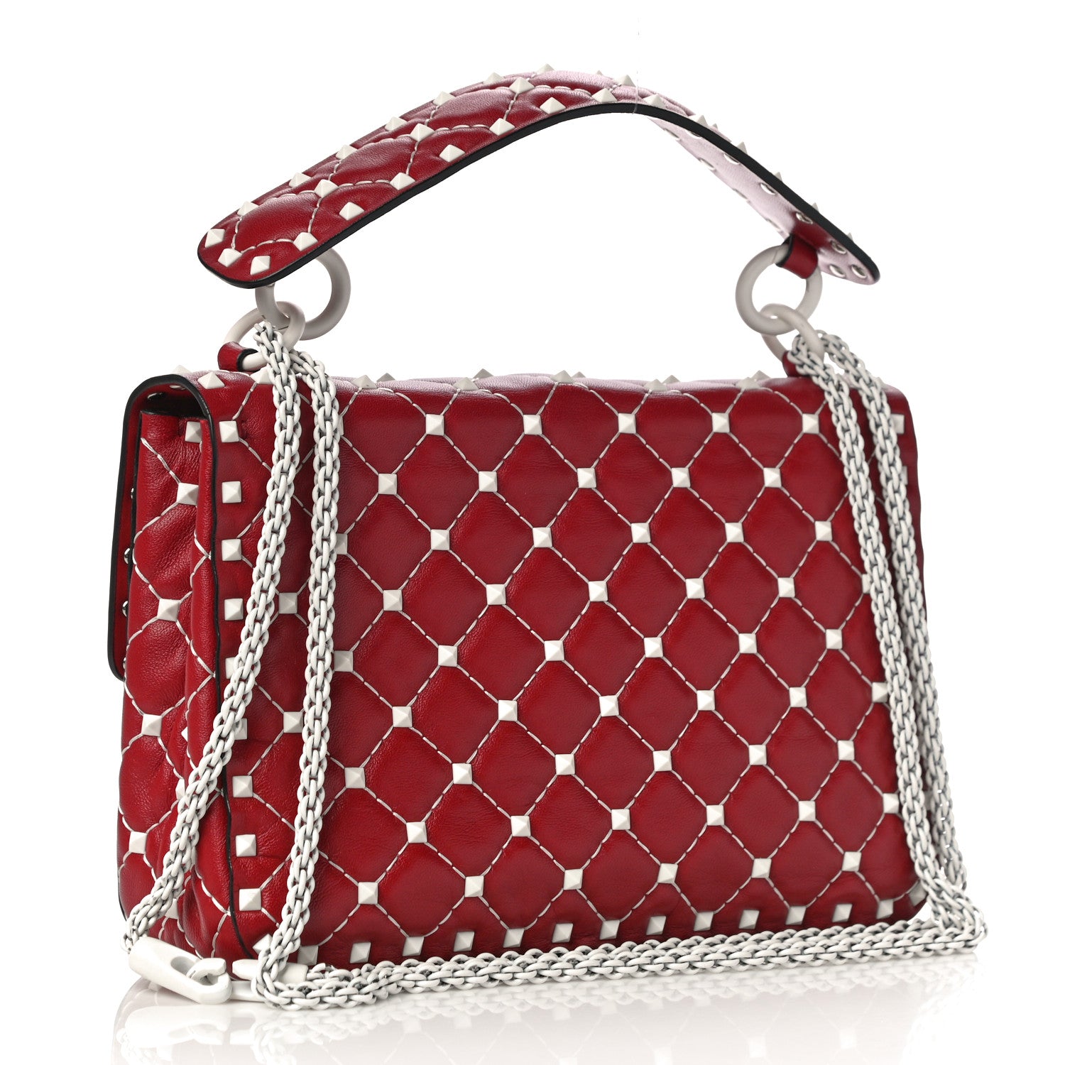 Valentino Garavani Lambskin Medium Free Rockstud Spike Shoulder Bag Rosso Valentino 3 of 14
