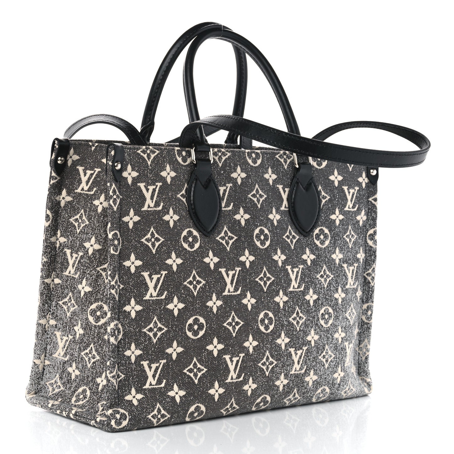 Monogram Jacquard Denim Onthego MM Black