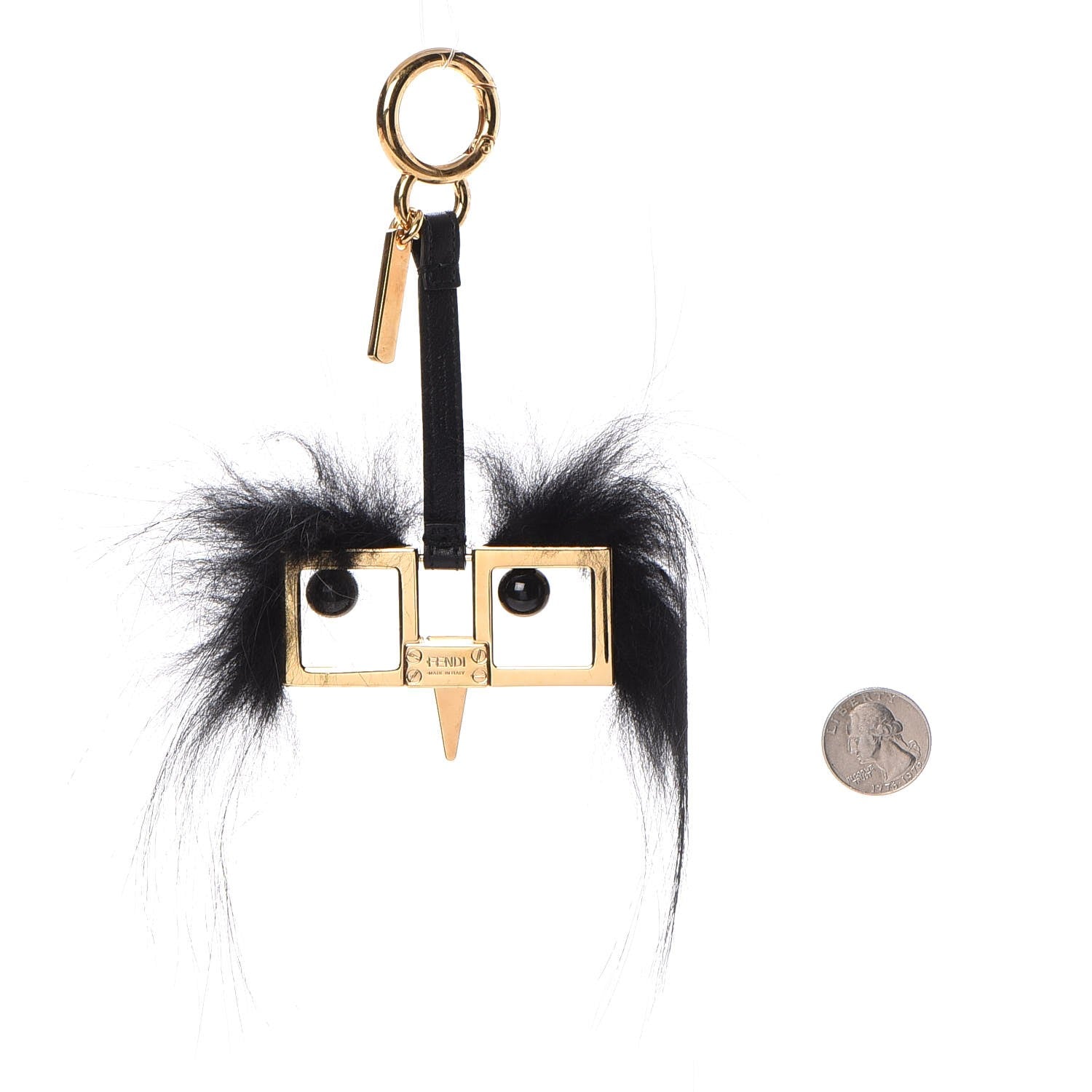 Fendi Fox Fur Hypnoteyes Key Ring Black 2 of 6
