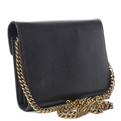 Gucci Calfskin GG Marmont Chain Wallet Black 3 of 16