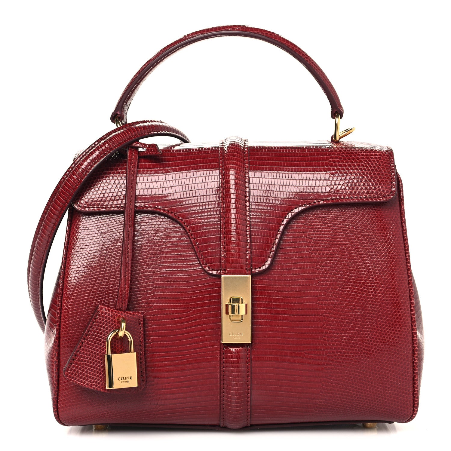 Celine Lizard Small 16 Top Handle Bag Red 1 of 9