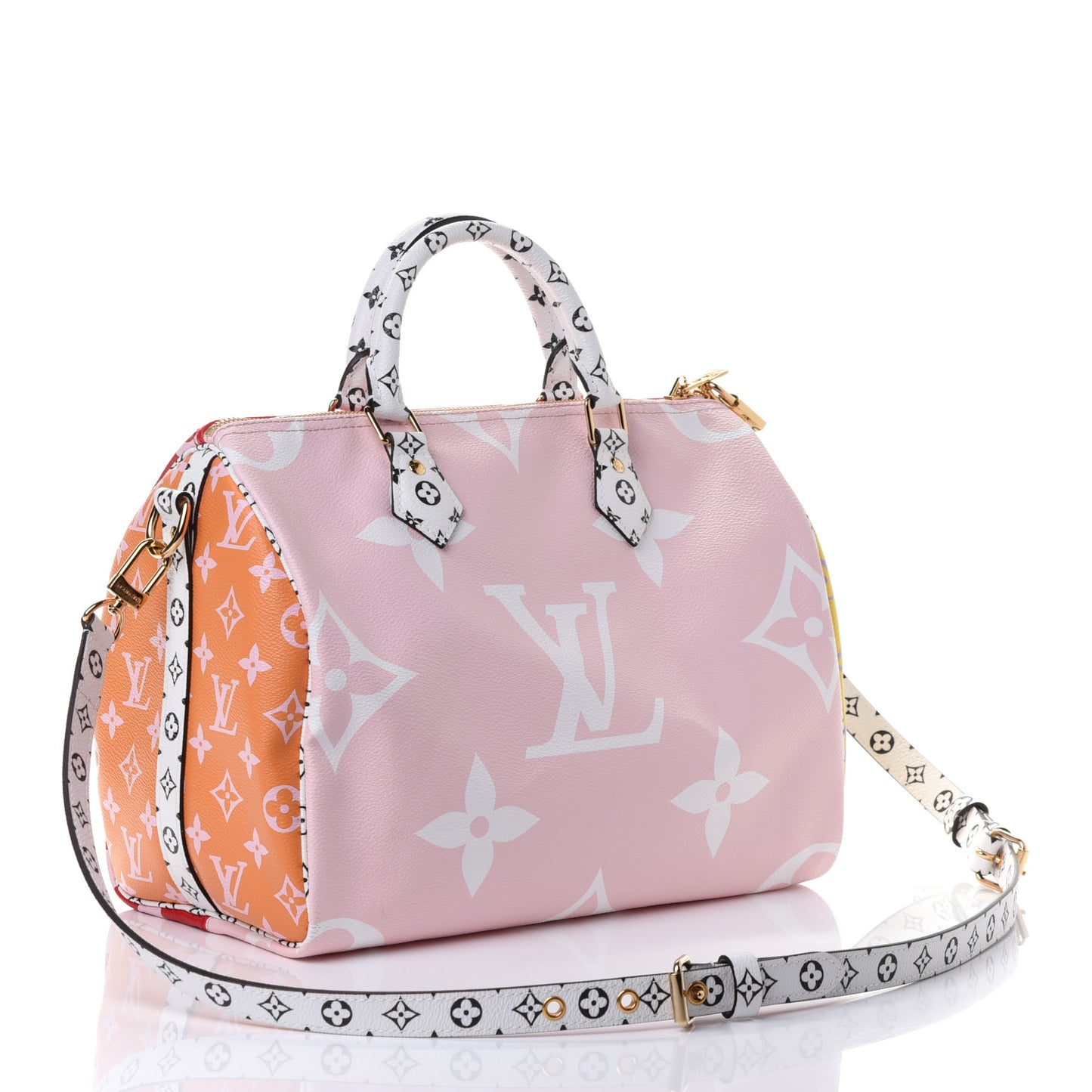 Monogram Giant Speedy Bandouliere 30 Rouge