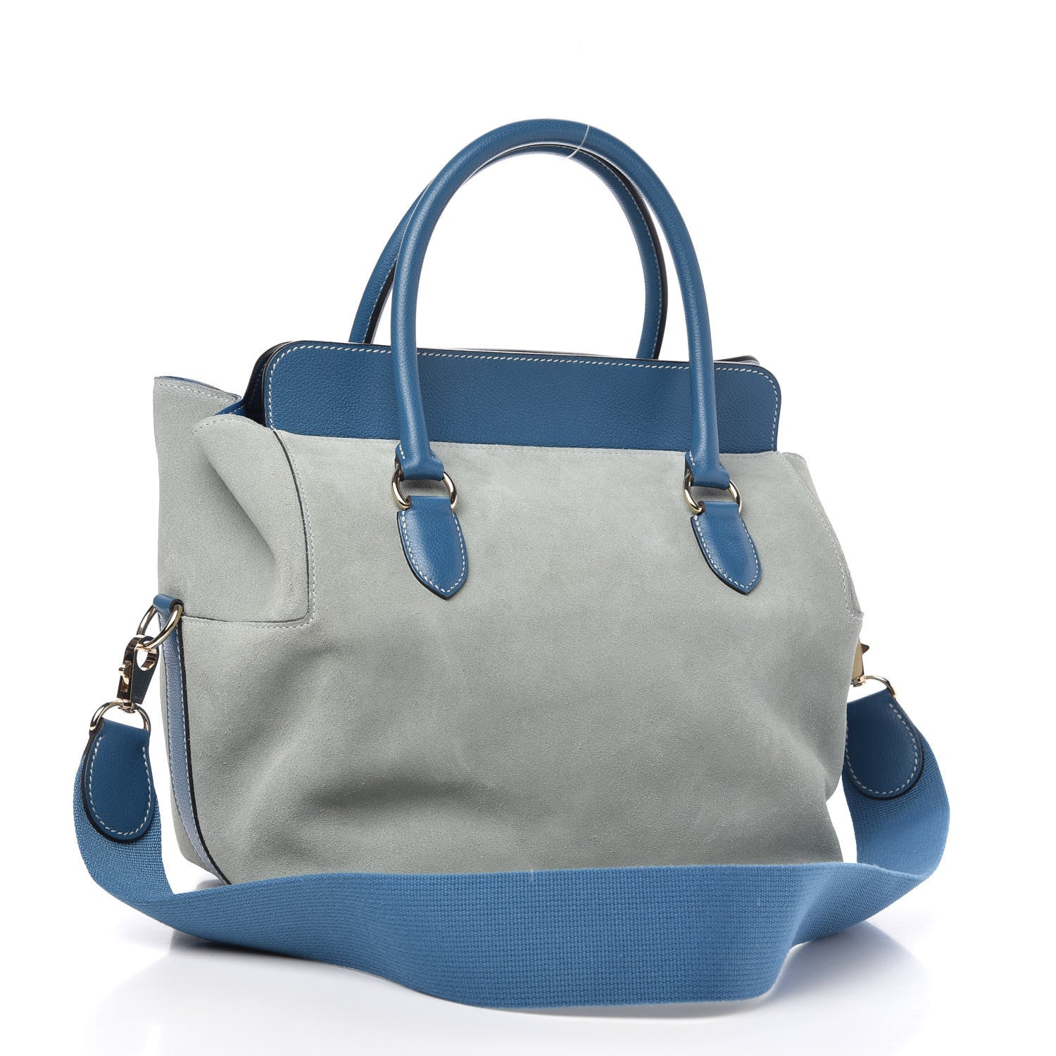 Hermes Veau Grizzly Evercolor Toolbox 26 Bleu Jean 3 of 10