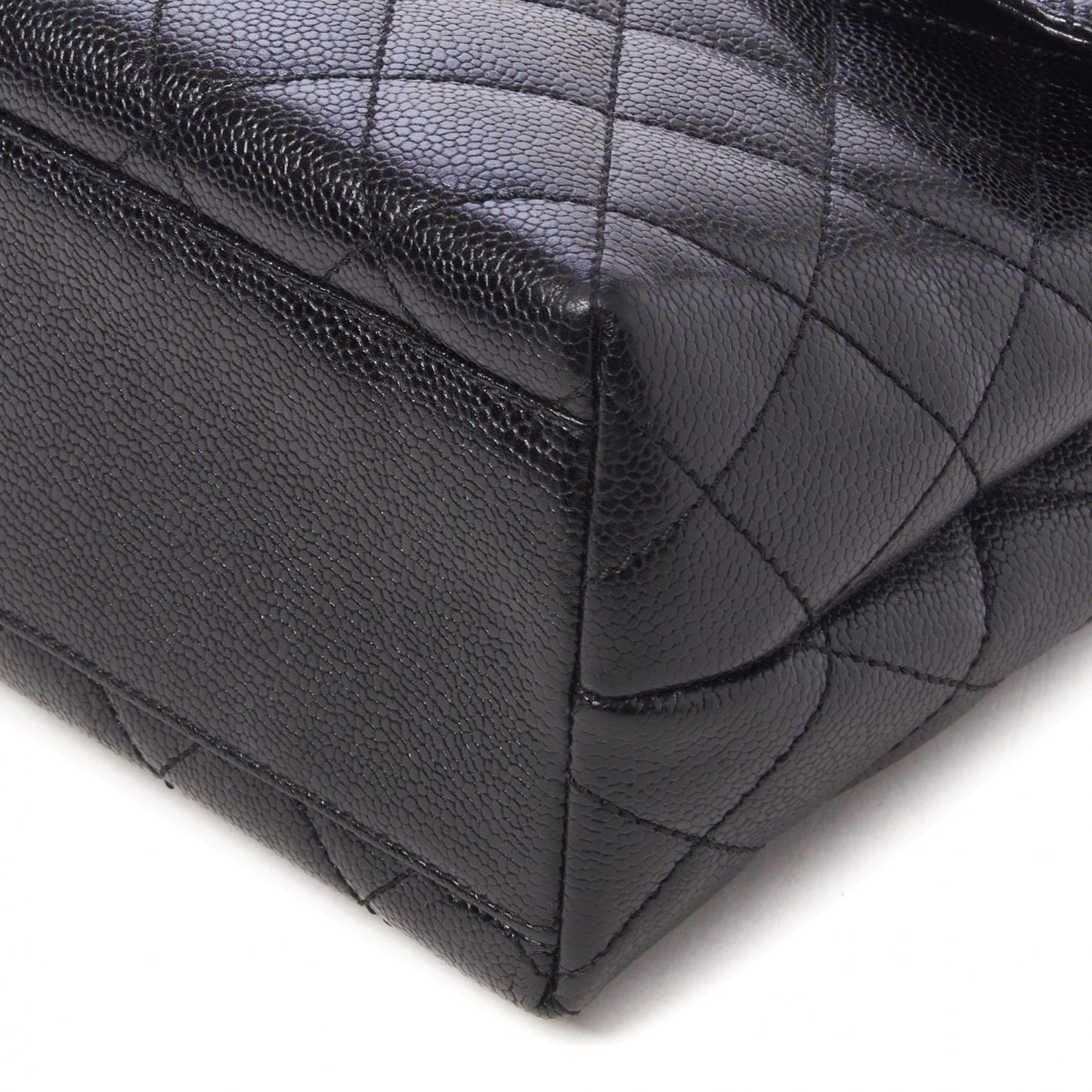 Caviar Quilted Jumbo Kelly Flap Black