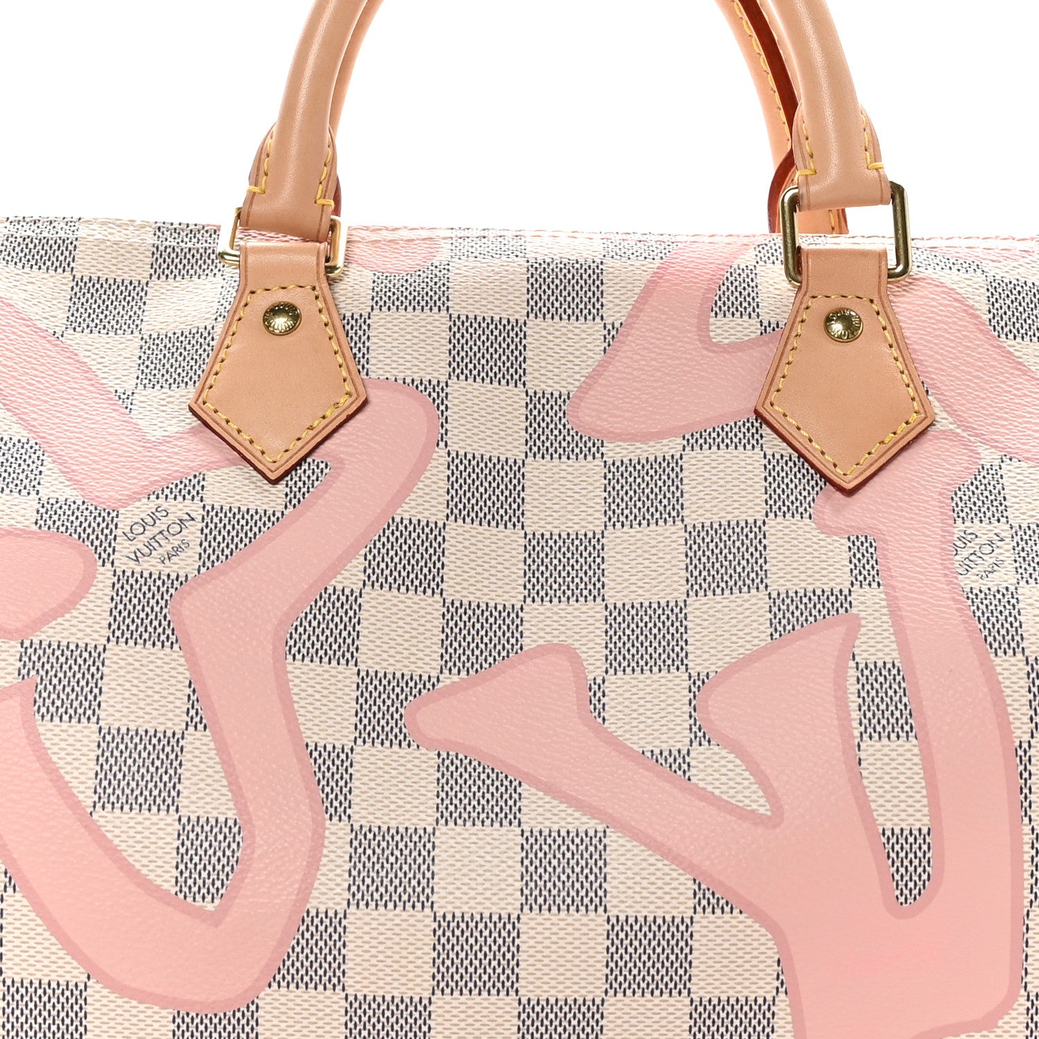 Louis Vuitton Damier Azur Tahitienne Speedy Bandouliere 30 Rose Ballerine 8 of 12