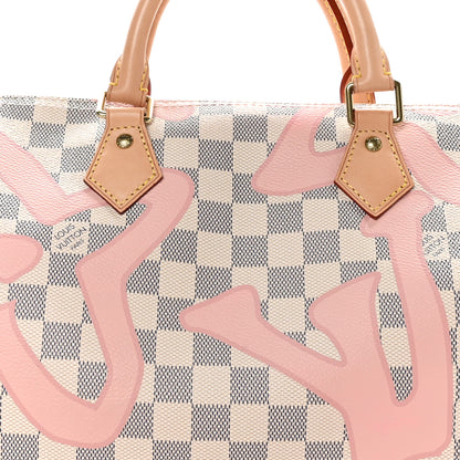 Louis Vuitton Damier Azur Tahitienne Speedy Bandouliere 30 Rose Ballerine 8 of 12