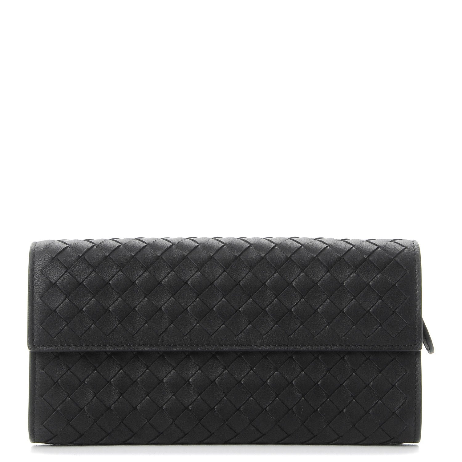Bottega Veneta Nappa Intrecciato Continental Flap Wallet Nero Black 1 of 9