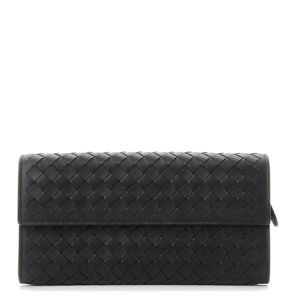 Bottega Veneta Nappa Intrecciato Continental Flap Wallet Nero Black 1 of 9