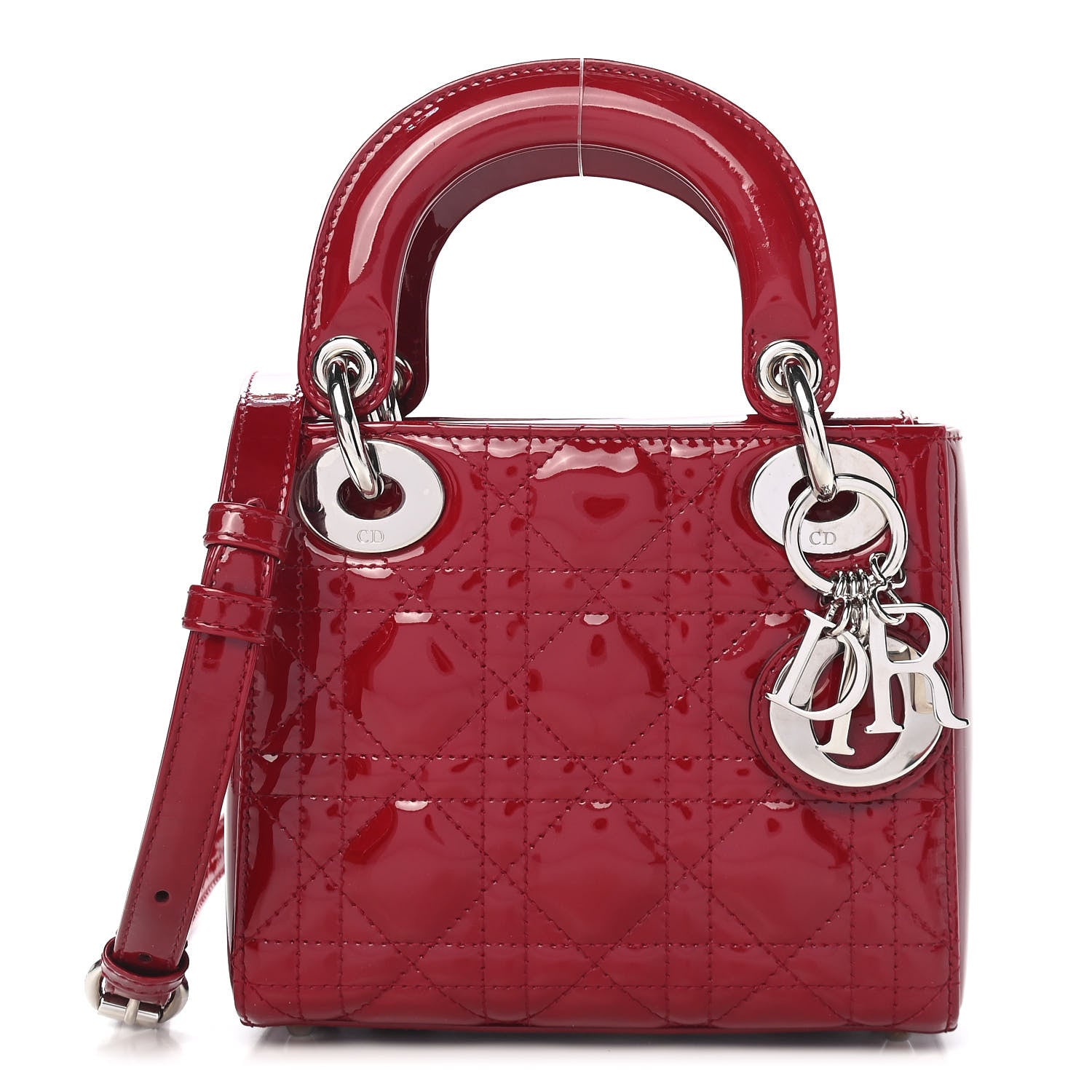 Christian Dior Patent Cannage Mini Lady Dior Red 1 of 7