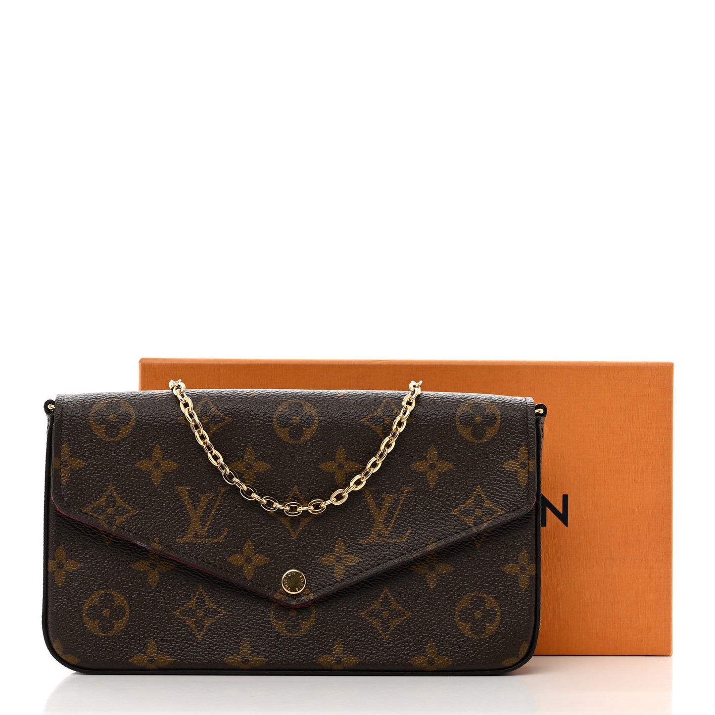 Monogram Pochette Felicie Chain Wallet Fuchsia