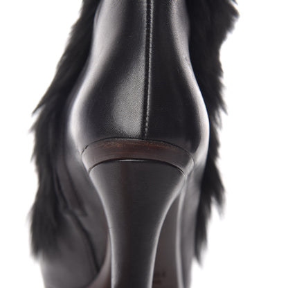 Gucci Alpaca Fur Lambskin Alyona Platform Ankle Boots 36 Black 15 of 15