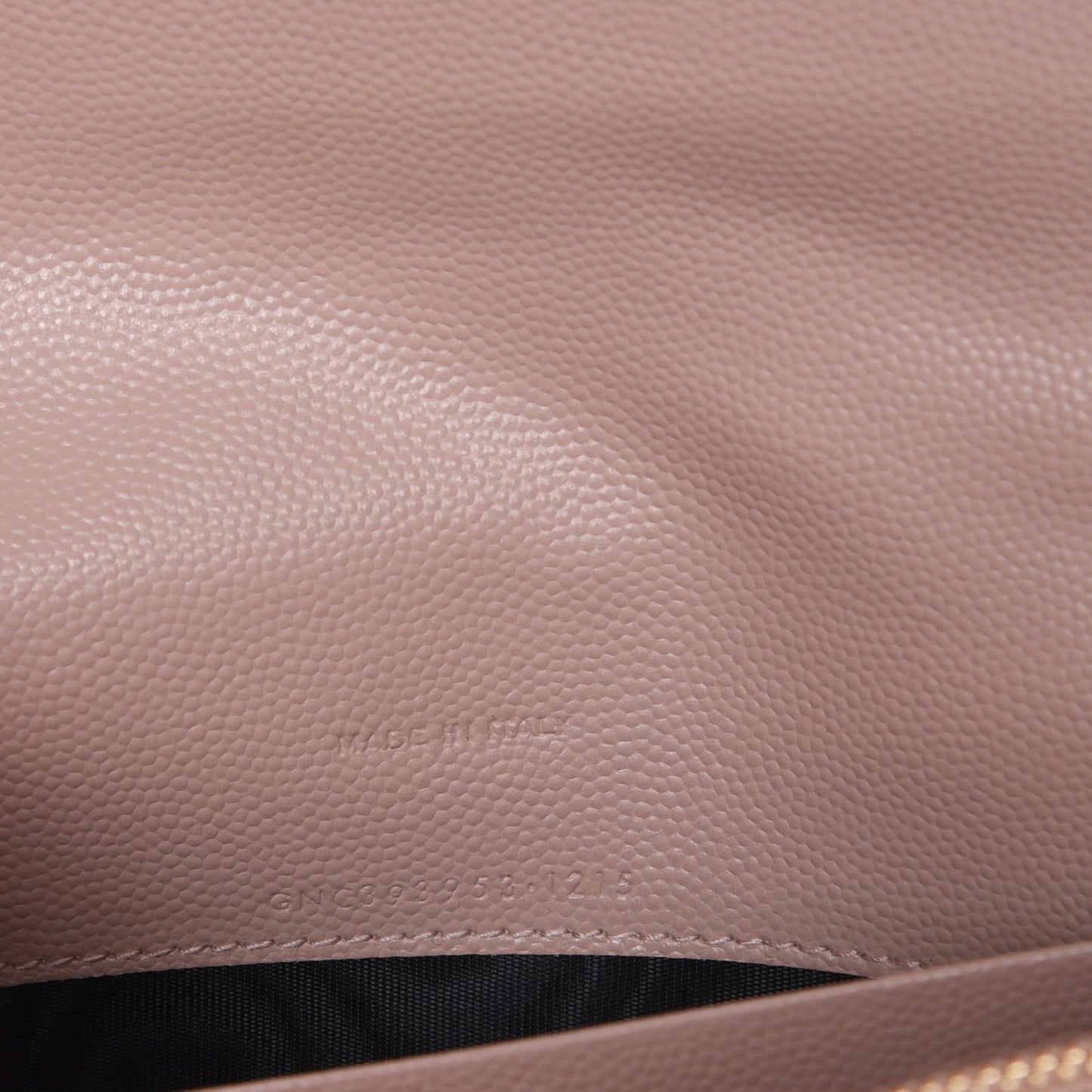 Grain De Poudre Matelasse Chevron Monogram Envelope Chain Wallet Pale Pink