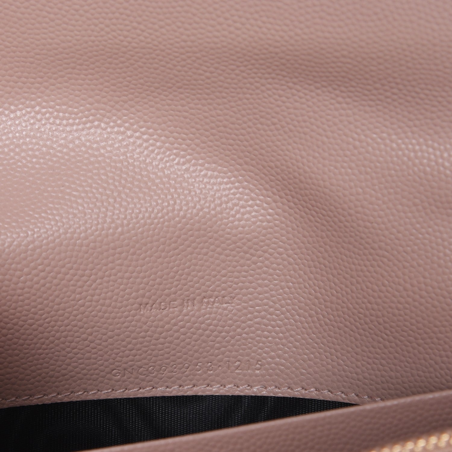 Saint Laurent Grain De Poudre Matelasse Chevron Monogram Envelope Chain Wallet Pale Pink 6 of 8
