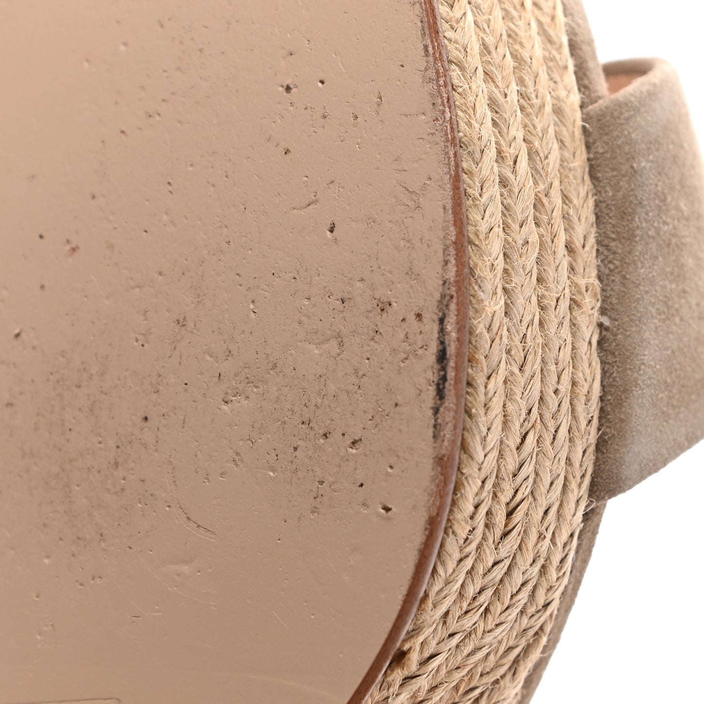 Kid Scamosciato Horsebit Platform Espadrille Wedge Sandals 39.5 Taupe