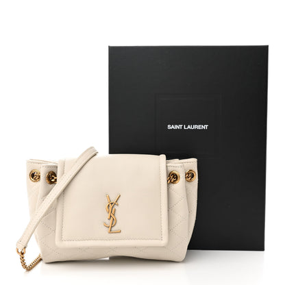 Saint Laurent Lambskin Quilted Monogram Mini Nolita Blanc Vintage 11 of 11