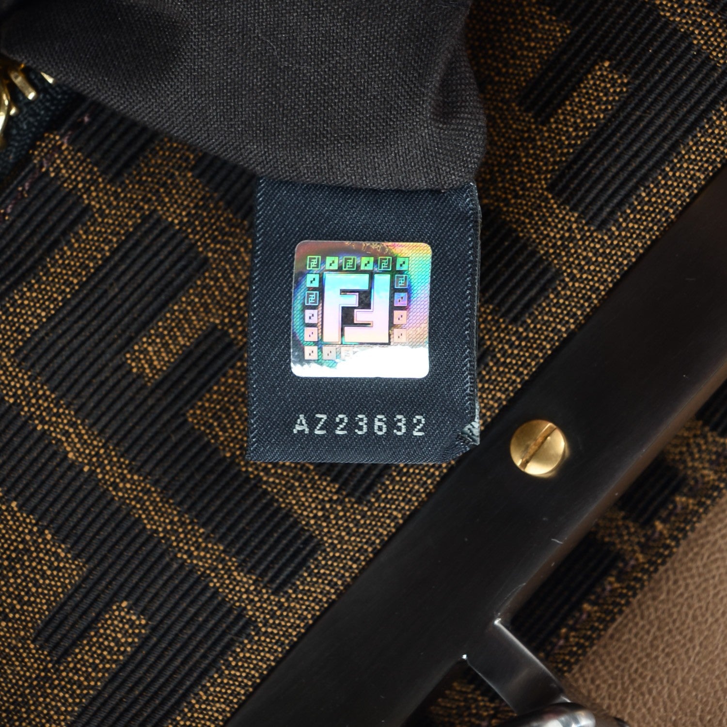 Fendi Goatskin Zucca Large Peekaboo Iconic Satchel Brown 9 of 10