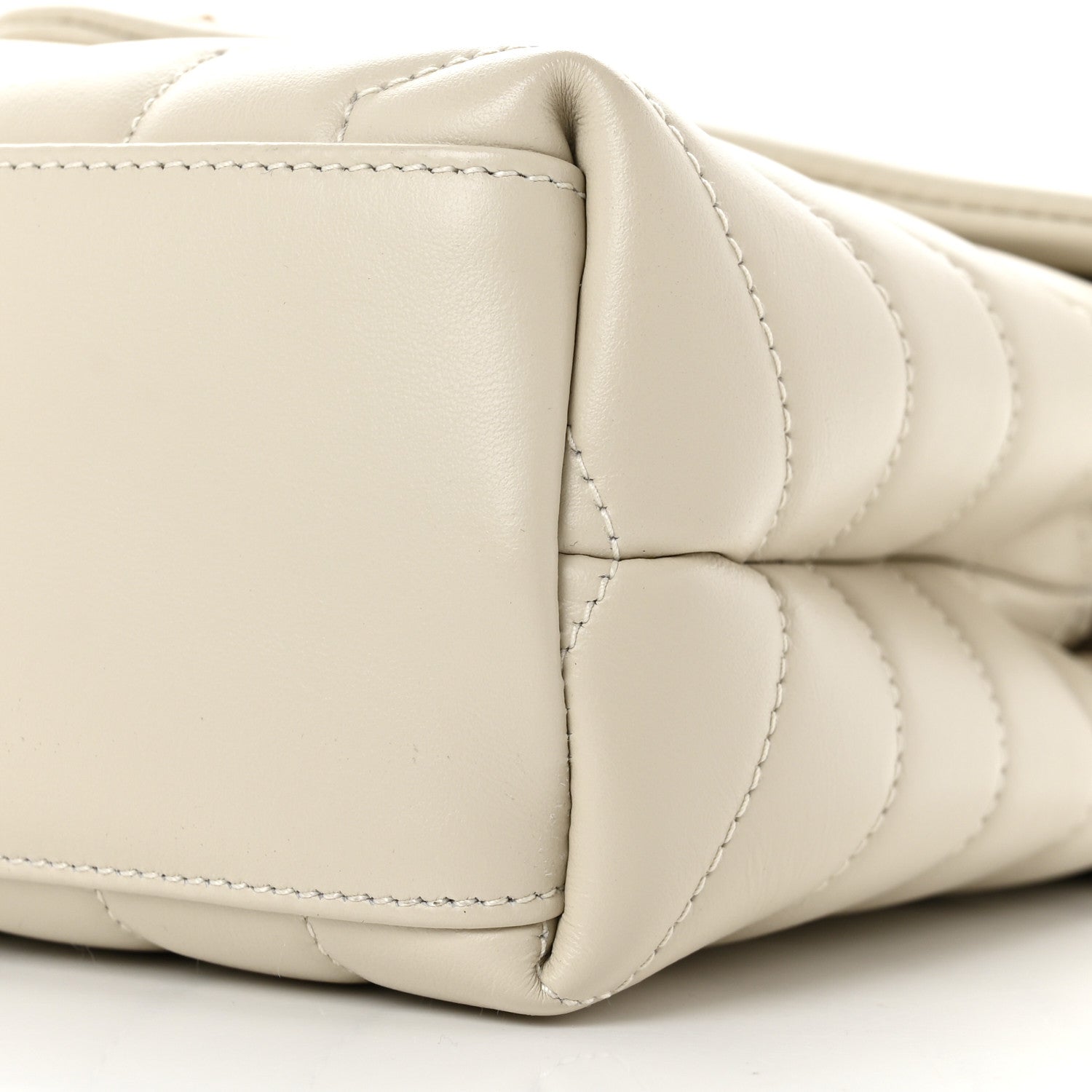 Saint Laurent Calfskin Y Quilted Monogram Small Loulou Chain Satchel Blanc Vintage 10 of 10