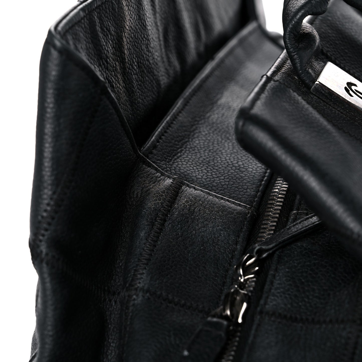 Caviar Square Stitched Tote Black