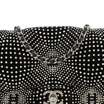Chanel Velvet Strass Evening Flap Bag Black Silver 8 of 13