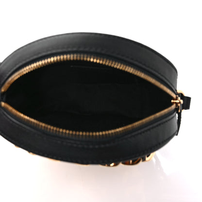 Versace Calfskin Mini La Medusa Chain Round Crossbody Bag Black 5 of 8