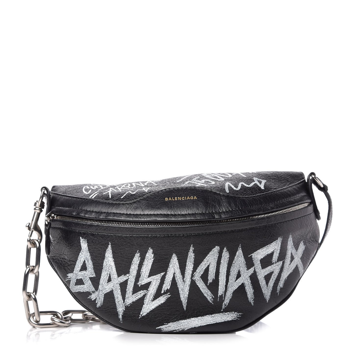 Agneau Arena Graffiti All Over XS Souvenir Belt Bag Black White