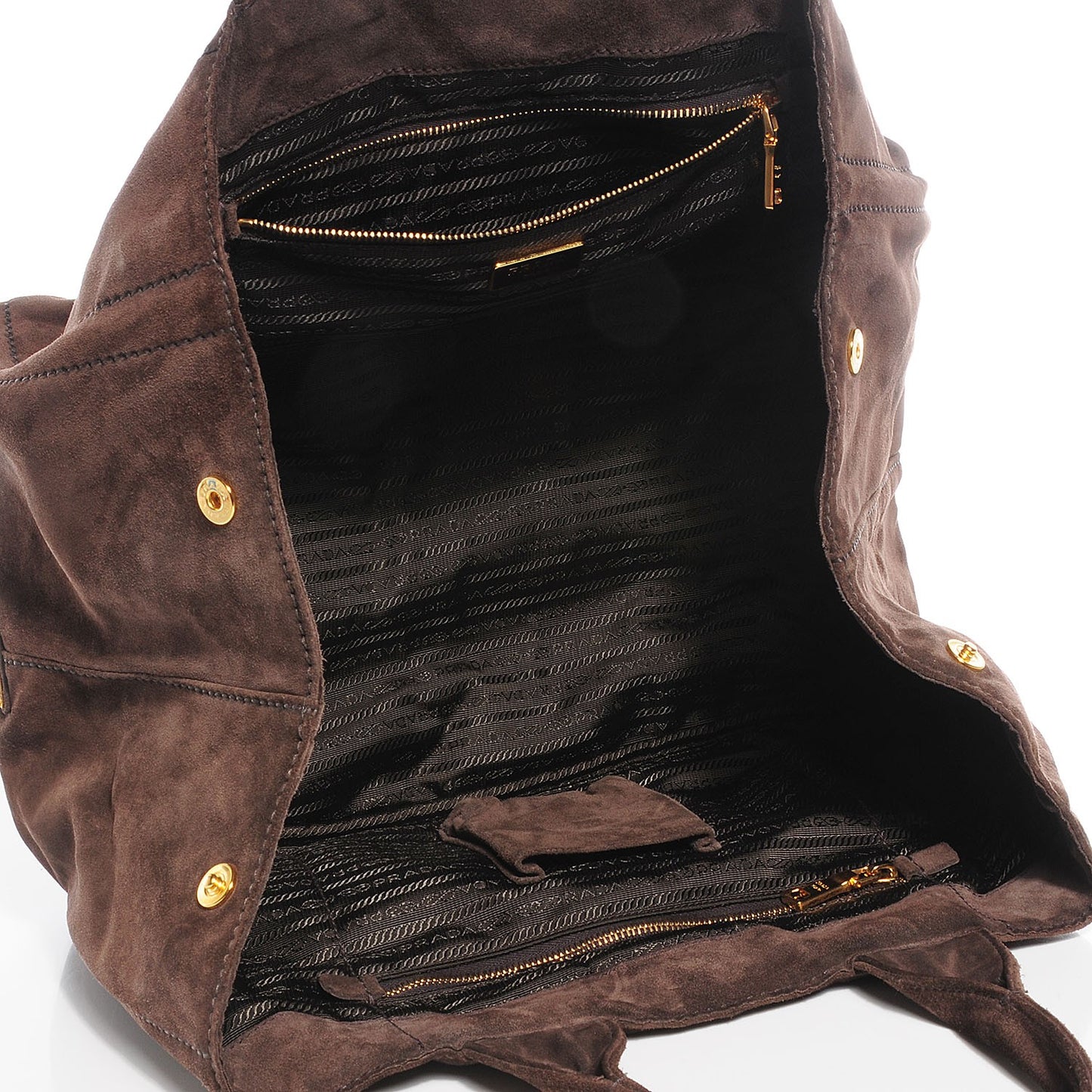 Suede Scamosciato Logo Tote Brown